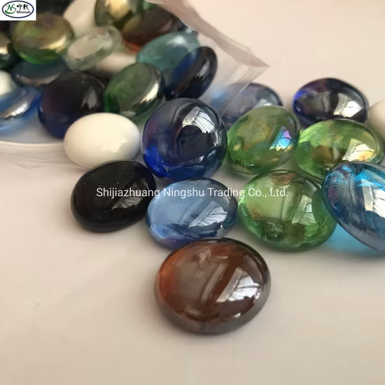 Landscape Glass Pebbles Flat Round Glass Pebbles Stone Pebbles
